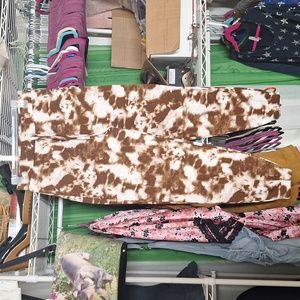 BROWN AND WHITE TIE-DYE SWEAT PANTS SIZE LARGE